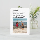 自分の写真シンプルのエレガントBridesmaid提案カード (スタンド正面)