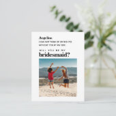 自分の写真シンプルのエレガントBridesmaid提案カード ポストカード (スタンド正面)