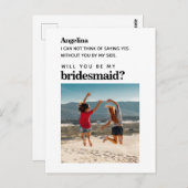 自分の写真シンプルのエレガントBridesmaid提案カード ポストカード (正面/裏面)