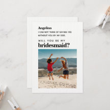 自分の写真シンプルのエレガントBridesmaid提案カード