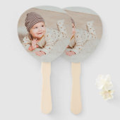 自分の写真シンプルモダンスタイリッシュ ハンドファン (正面&裏面)