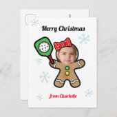 自分の写真ピックボールジンジャーブレッド女の子はがき ポストカード (正面/裏面)