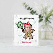 自分の写真ピックボールジンジャーブレッド女の子はがき ポストカード (スタンド正面)