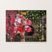 自分の写真メッセージのクリスマスを追加 ジグソーパズル (横)