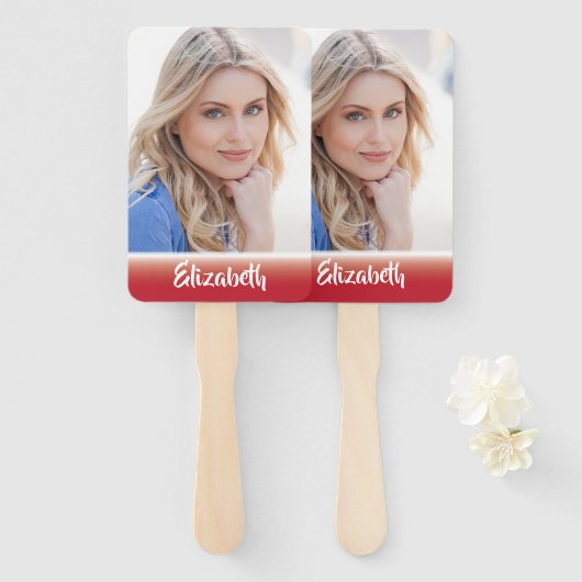 自分の写真モノグラム卒業ハンドファン ハンドファン (正面&裏面)