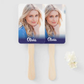 自分の写真モノグラム誕生日ハンドファン ハンドファン (正面&裏面)