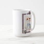 自分の写真名をモダン追加ガーリーパーソナライズされたする コーヒーマグカップ (正面右)