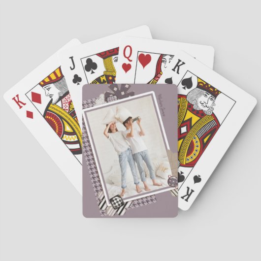 自分の写真名をモダン追加ガーリーパーソナライズされたする トランプ (裏面)