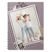 自分の写真名をモダン追加ガーリーパーソナライズされたする ノートブック (正面)