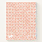 自分の写真愛のハートカスタムをバラ金ゴールドに追加 ノートブック (裏面)