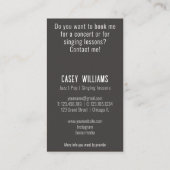 自分の写真歌手の名刺 名刺 (裏面)