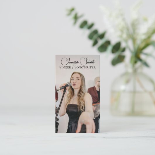 自分の写真歌手ソングライターBusiness Card 名刺 (スタンド正面)