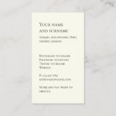 自分の写真歌手ソングライターBusiness Card 名刺 (裏面)