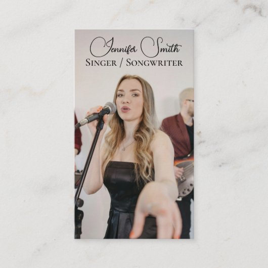 自分の写真歌手ソングライターBusiness Card 名刺 (正面)