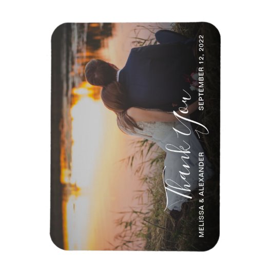 自分の写真結婚を感謝してい作成する マグネット (縦)