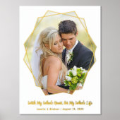 自分の写真結婚ゴールドフォイル実在のプリントを追加 箔ポスター (正面)