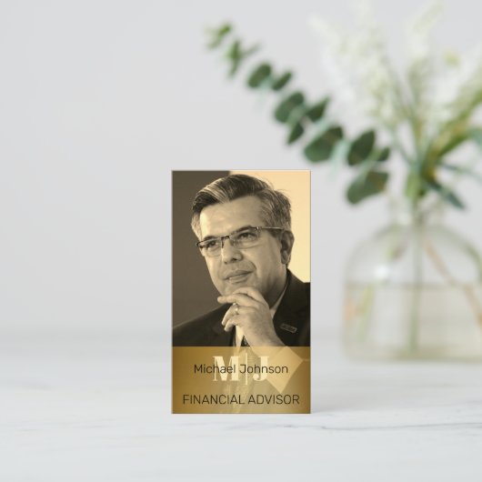 自分の写真財務顧問名刺 名刺 (スタンド正面)