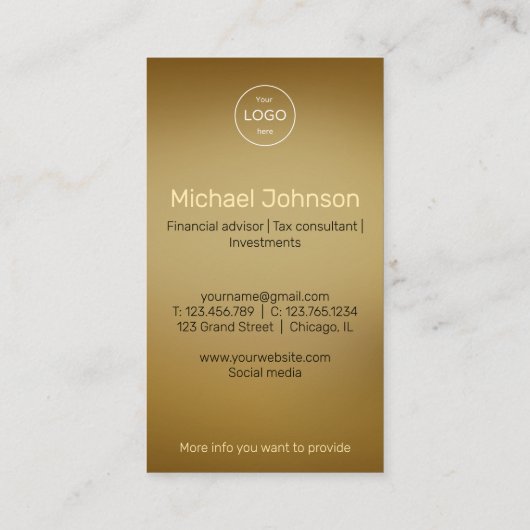 自分の写真財務顧問名刺 名刺 (裏面)