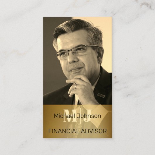 自分の写真財務顧問名刺 名刺 (正面)