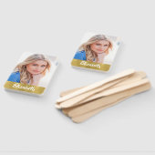 自分の写真金ゴールドモノグラム卒業ハンドファン ハンドファン (組立なし)