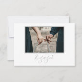 自分の写真、婚約した発表パーティー サンキューカード (正面)