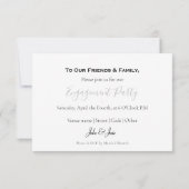 自分の写真、婚約した発表パーティー サンキューカード (裏面)