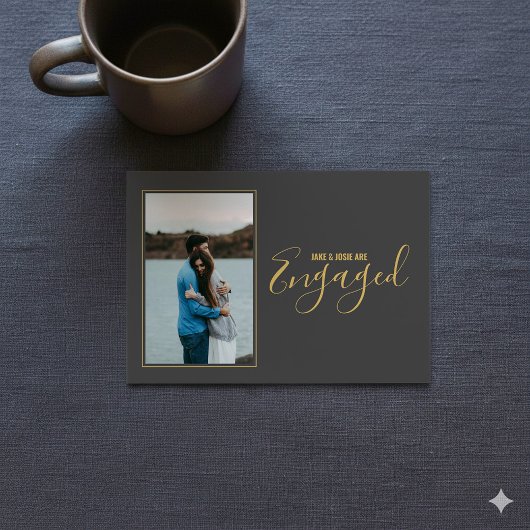 自分の写真、婚約の案内 サンキューカード