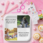 自分の写真、文字、背景を追加する ペーパープレート (パーティー)