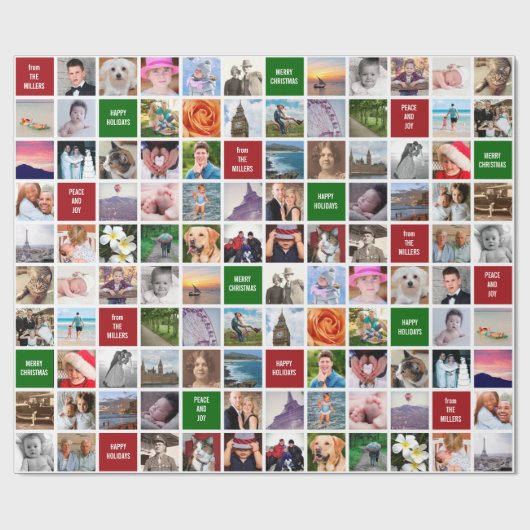 自分の写真 | 51カスタム – イメージコラージギフト ラッピングペーパー (フラット)