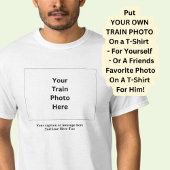 自分の列車の写真とキャプションを白に追加 Tシャツ