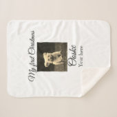 自分の初めてのクリスマスがペット名を追加する年写真 シェルパブランケット (正面(横))