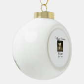 自分の初めてのクリスマスがペット名を追加する年写真 セラミックボールオーナメント (左)