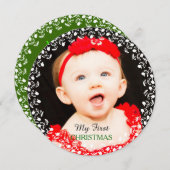 自分の初めてのクリスマスのフォトカード シーズンカード (正面/裏面)