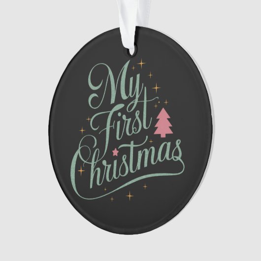 自分の初めてのクリスマスの一致するファミリクリスマス 生まれたばかりの オーナメント (正面)