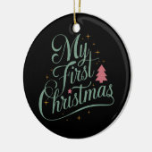 自分の初めてのクリスマスの一致するファミリクリスマス 生まれたばかりの セラミックオーナメント (左)