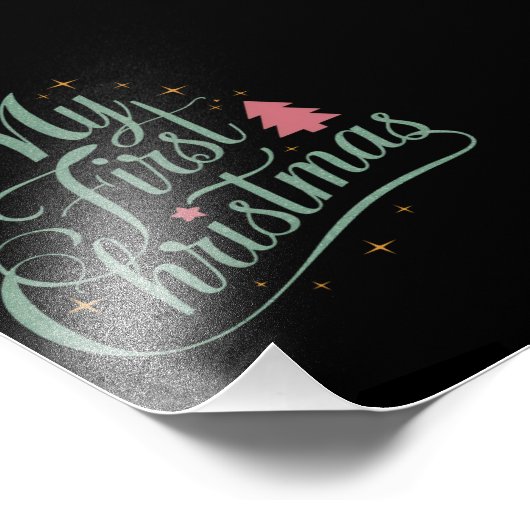 自分の初めてのクリスマスの一致するファミリクリスマス 生まれたばかりの フォトプリント            (角)