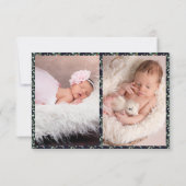 自分の初めてのクリスマスの写真の誕生発表 案内状 (裏面)