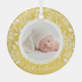 自分の初めてのクリスマスの写真金ゴールド ガラスオーナメント (正面)