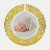 自分の初めてのクリスマスの写真金ゴールド ガラスオーナメント (裏面)