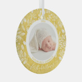 自分の初めてのクリスマスの写真金ゴールド ガラスオーナメント (正面右)
