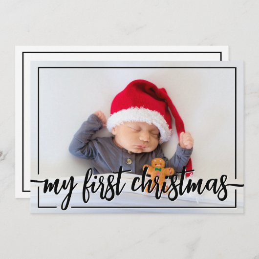 自分の初めてのクリスマスの写真 シーズンカード (正面/裏面)