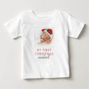 自分の初めてのクリスマスの写真 ベビーTシャツ