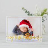 自分の初めてのクリスマスの写真 箔シーズンカード (立ち正面)