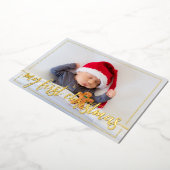 自分の初めてのクリスマスの写真 箔シーズンカード (回転した状態)