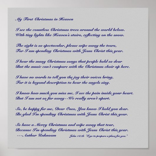 自分の初めてのクリスマスの天国 ポスター (正面)