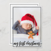 自分の初めてのクリスマスの縦写真 シーズンカード (正面/裏面)