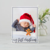 自分の初めてのクリスマスの縦写真 箔シーズンカード (立ち正面)