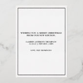 自分の初めてのクリスマスの縦写真 箔シーズンカード (裏面)