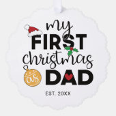 自分の初めてのクリスマスをパパ名と写真として オーナメントカード (正面)