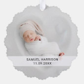 自分の初めてのクリスマスをパパ名と写真として オーナメントカード (裏面)